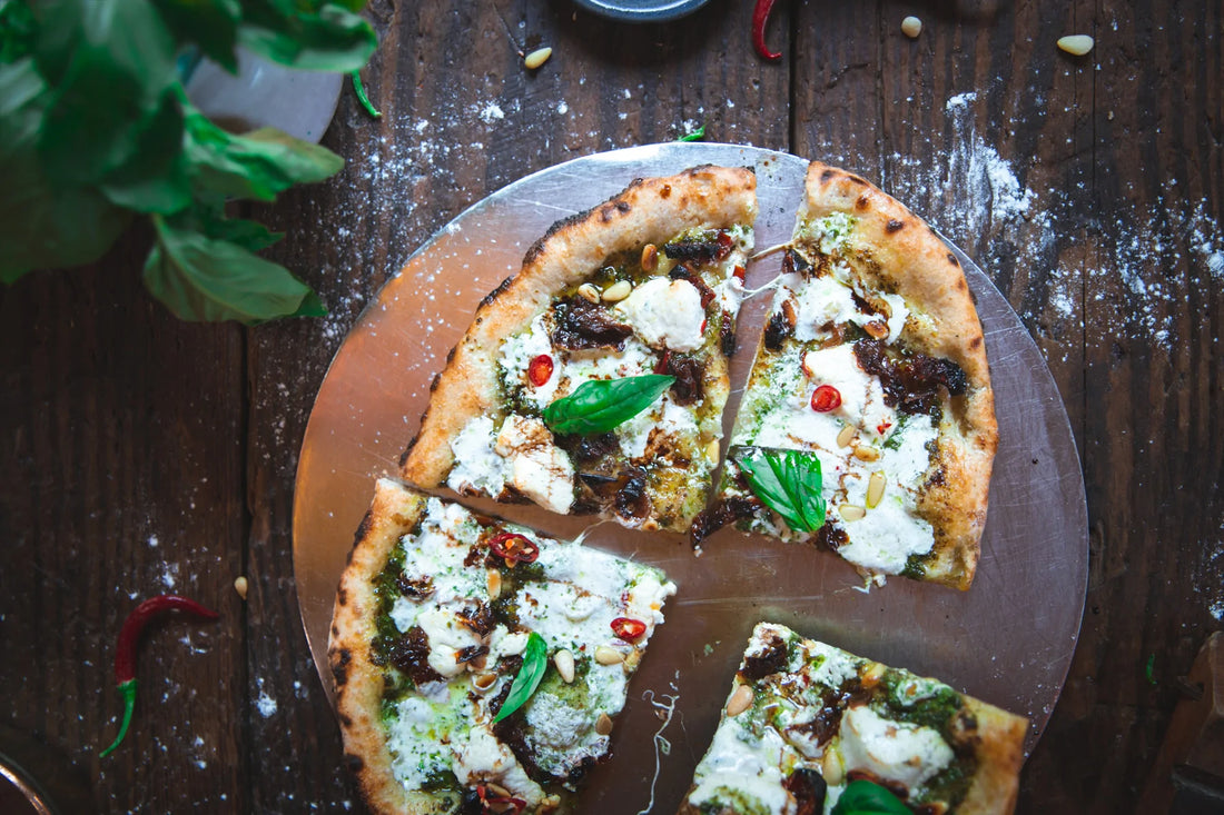 Pesto Goat Cheese Pizza Inspired by Gaby